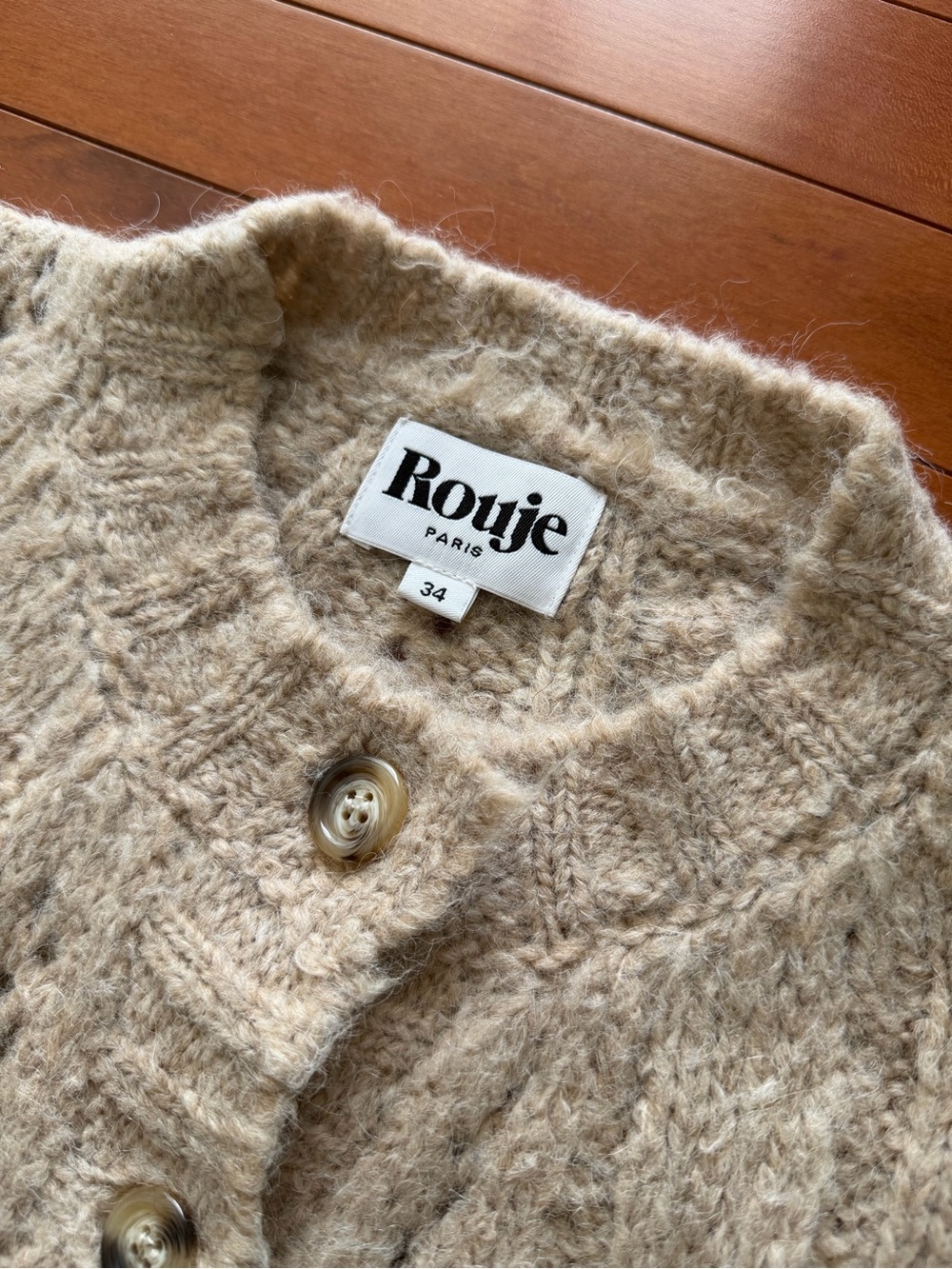 Rouje Beige Lino Cardigan - Picture 3 of 6